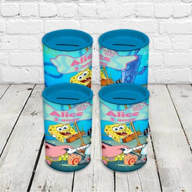 Cofrinho Personalizado para lembrancinhas do Bob Esponja