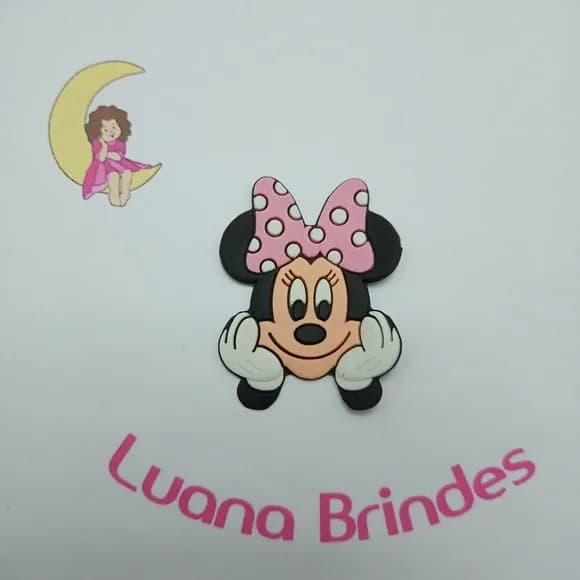 Aplique Minie Mãos no Rosto de Borracha 5,2cm Pct 4 Unidades