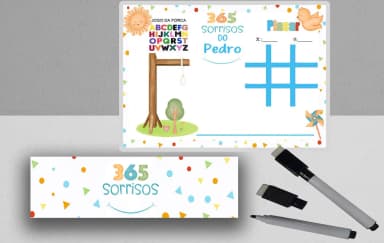 Lembrancinhas 365 Sorrisos Jogo da Velha e Forca Personalizada