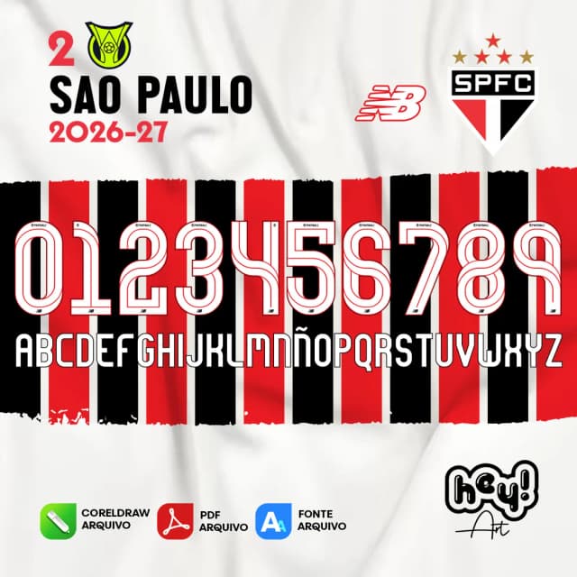 Fonte Vetor São Paulo 2026/27 Away