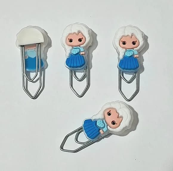 Clips Decorados Frozen 2,5cm Emborrachado 6 Unidades