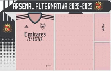 Vetor Camisa Do Arsenal Alternativa 2022-2023