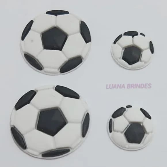 Kit Aplique Bola de Futebol de Borracha Pct 6 Kits
