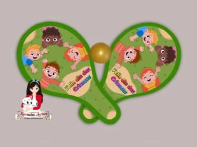 Raquetes de Ping Pong Tema Dia das Crianças