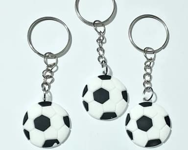 Chaveiro Bola de Futebol Emborrachados Pacote com 6 Peças