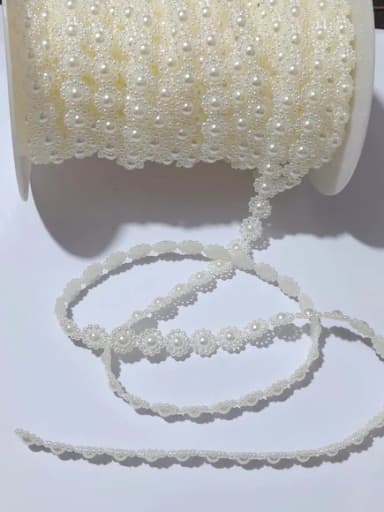 Fio Meia Perola Trabalhada Creme 10mm Pacote com 2 Metros