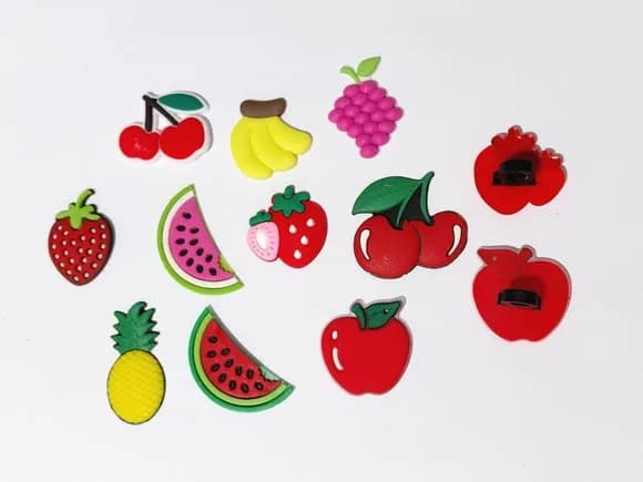 Ponteira P/lápis Fruta Emborrachado Pacote com 10 Unidades