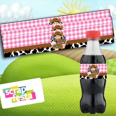 Adesivo Personalizado Rótulo Mini Coca 19,5 x 3,5 Fazendinha