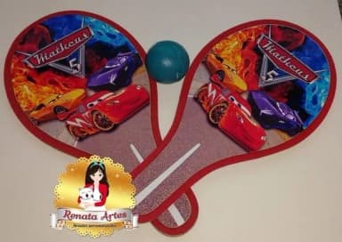 Raquetes de Ping Pong Tema Carros