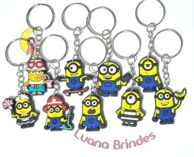 Chaveiro Minions Profissões Emborrachado Pacote C/9 Unidades