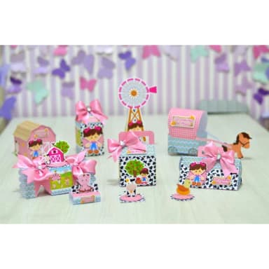 Kit 30 Lembrancinhas Fazendinha Rosa ou Azul