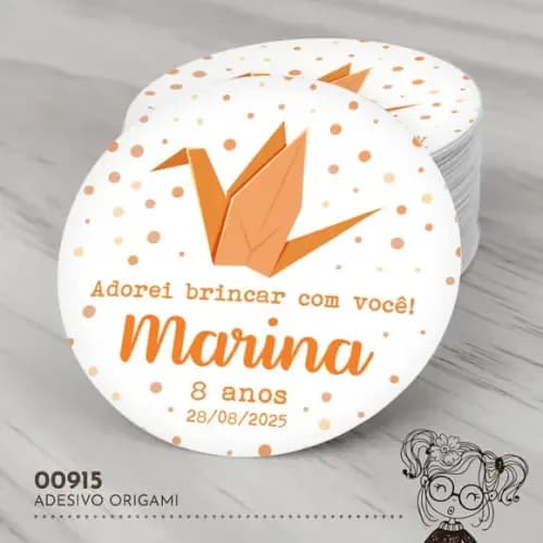 Adesivo Redondo Origami - 00915