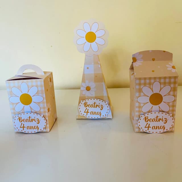 ENVIO RÁPIDO Kit 15 Caixas Festa Menina Jardim Margarida Personalizado | Kit Montagem Fácil