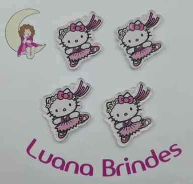 Ping Hello Kitty Bailarina de Acrílico Adesivado-pct c/ 5un