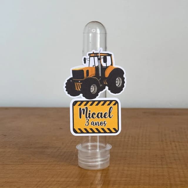 Apliques para Tubetes Personalizados TRATOR - Decoração de Festa | Lembrancinhas | Aniversário | Personalizados