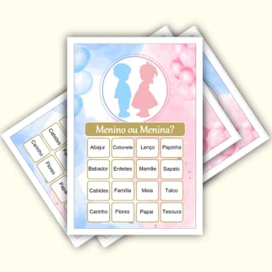 Bingo Chá Revelação PDF Para Imprimir