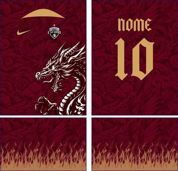 Arte Vetor Camisa Interclasse Dragão Mod-864