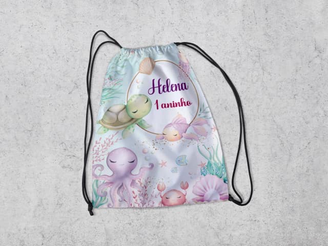 Mochilinha Personalizada Fundo do Mar