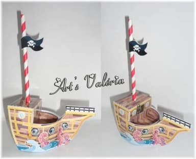 Barco Pirata - Enfeite de Mesa