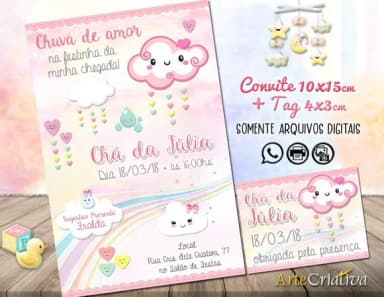 CONVITE DIGITAL C/TAG Chá de bebê Chuva de Amor 2