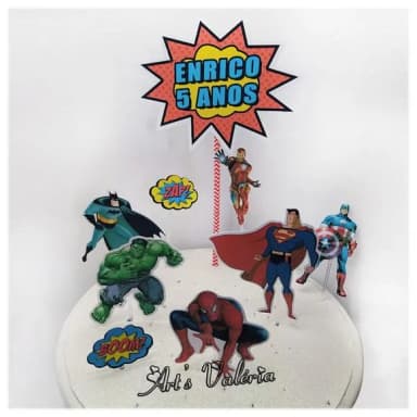 Topo de Bolo Super Herois