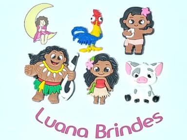 Aplique Moana Emborrachado Pacote com 5 Unidades Variados
