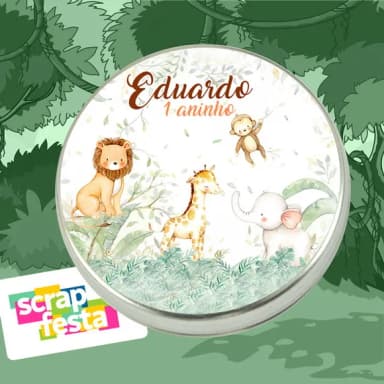 Latinhas Personalizada Festa Safari Aquarela