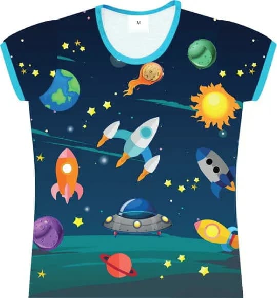 Baby Look Infantil Espacial