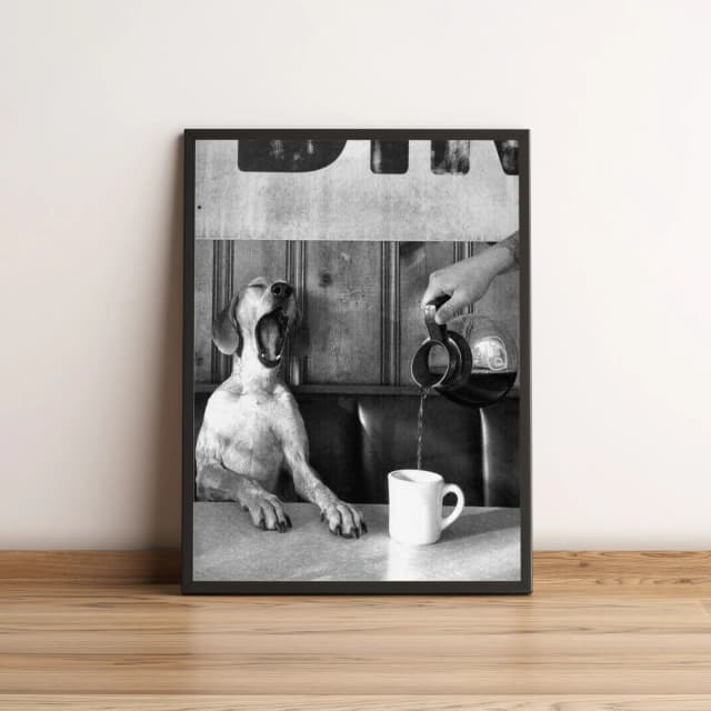 Quadro Cão em Cafeteria 95