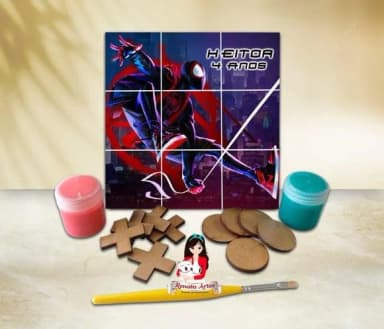 Jogo da Velha com Tinta Personalizado Homem Aranha