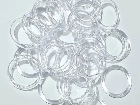 Portas Guardanapos 3,5cm Argola Lisa Transparente 30 Peças