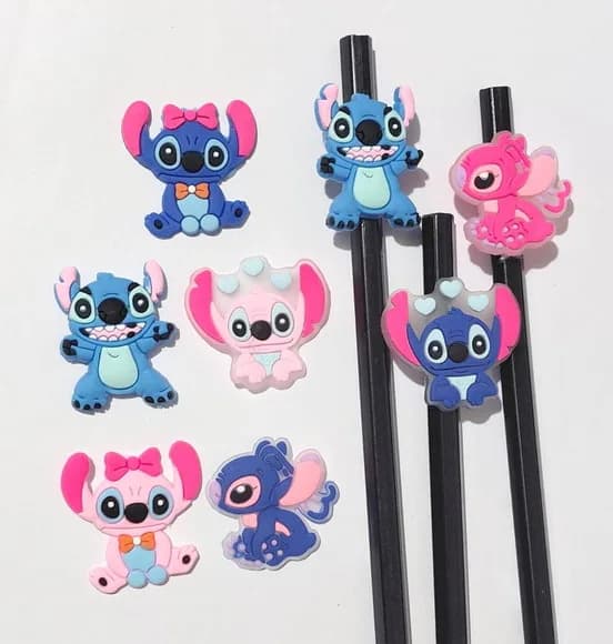 Lápis C/ponteira Stitch e Angel Pacote com 8 Unidades