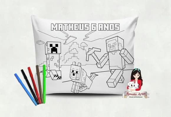 Almofada Pinte e Lave Minecraft
