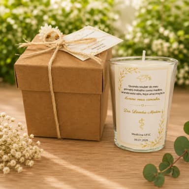 35 Vela Aromática no Copo Lembrancinha Personalizada Formatura, Batizado, Casamento, Corporativo e etc. Fazemos Qualquer Tema