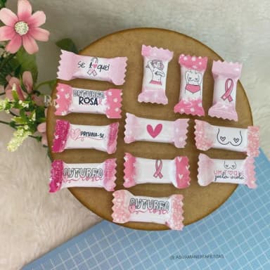 Balas Personalizadas Outubro Rosa - 50 Unidades