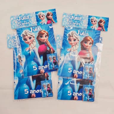 kit Colorir Revista e Giz de cera Personalizado Frozen