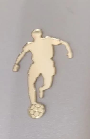 Aplique Jogador de Acrilico Dourado Espelhado- Pacote com 6