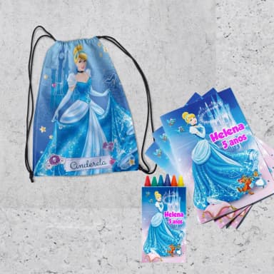 Kit Colorir com Mochila e Revista da Cinderela