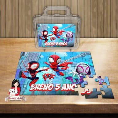 Quebra Cabeça Personalizado na Maleta Spidey