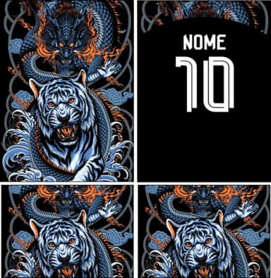 Arte Vetor Camisa Interclasse Dragão Tigre Mod-427