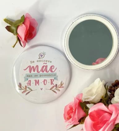 Brinde Dia das Mães - Espelho de Bolsa com Card