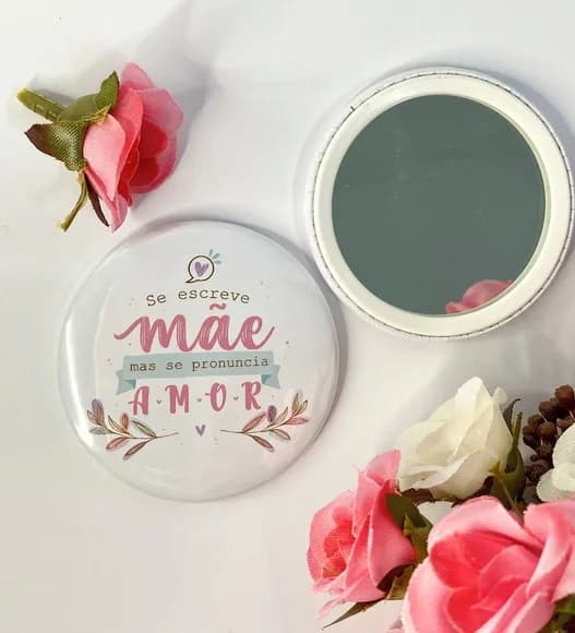 Brinde Dia das Mães - Espelho de Bolsa com Card
