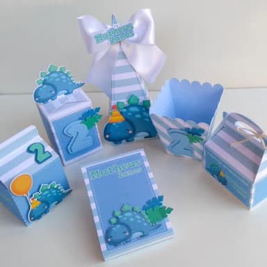 Kit 30 Lembrancinhas Dino Azul