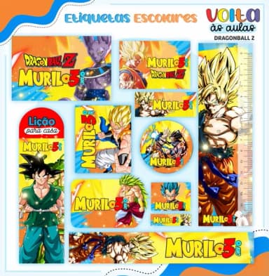 60 Etiquetas Dragon Ball