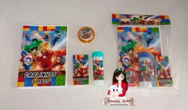 Kit Alegria Personalizado Lego Marvel