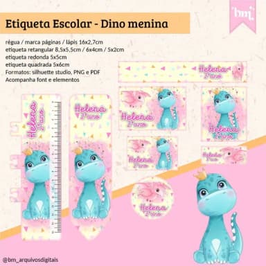 60 Etiquetas Dino Menina