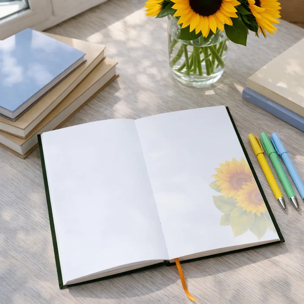Caderno Bordado Girassol