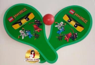 Raquetes de Ping Pong Tema Ninjago Verde
