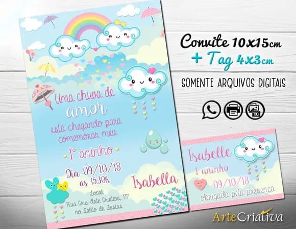 CONVITE DIGITAL C/TAG Chuva de Amor 1