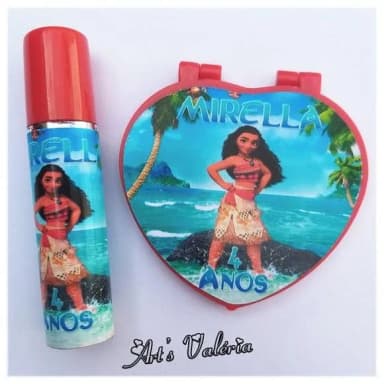 Kit Espelho Coração e Brilho Labial